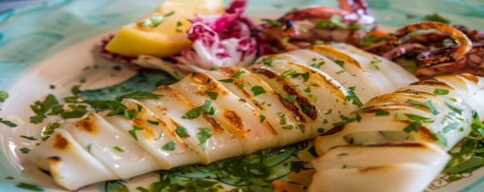 кальмары приготовленные на гриль