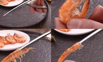 чистка крупных креветок