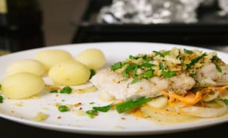 судак с картофилем
