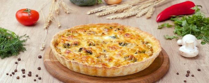 киш запеченный с рыбой